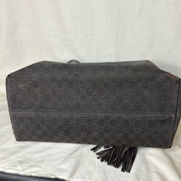👜 Gucci Bamboo Tassel GG Canvas Tote Bag – Brown SEE ADDITIONAL LISTING - Picture 8 of 16